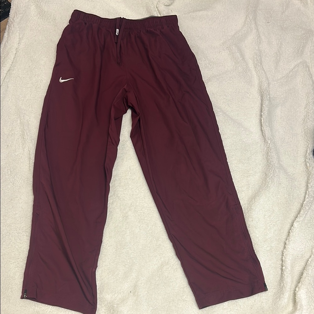 Mens Maroon Nike Track Pants large - Picture 2 of 3